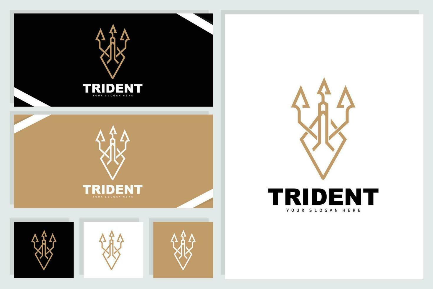 trident logo, vecteur la magie lance de poseidon Neptune, triton Roi conception, modèle icône marque illustration