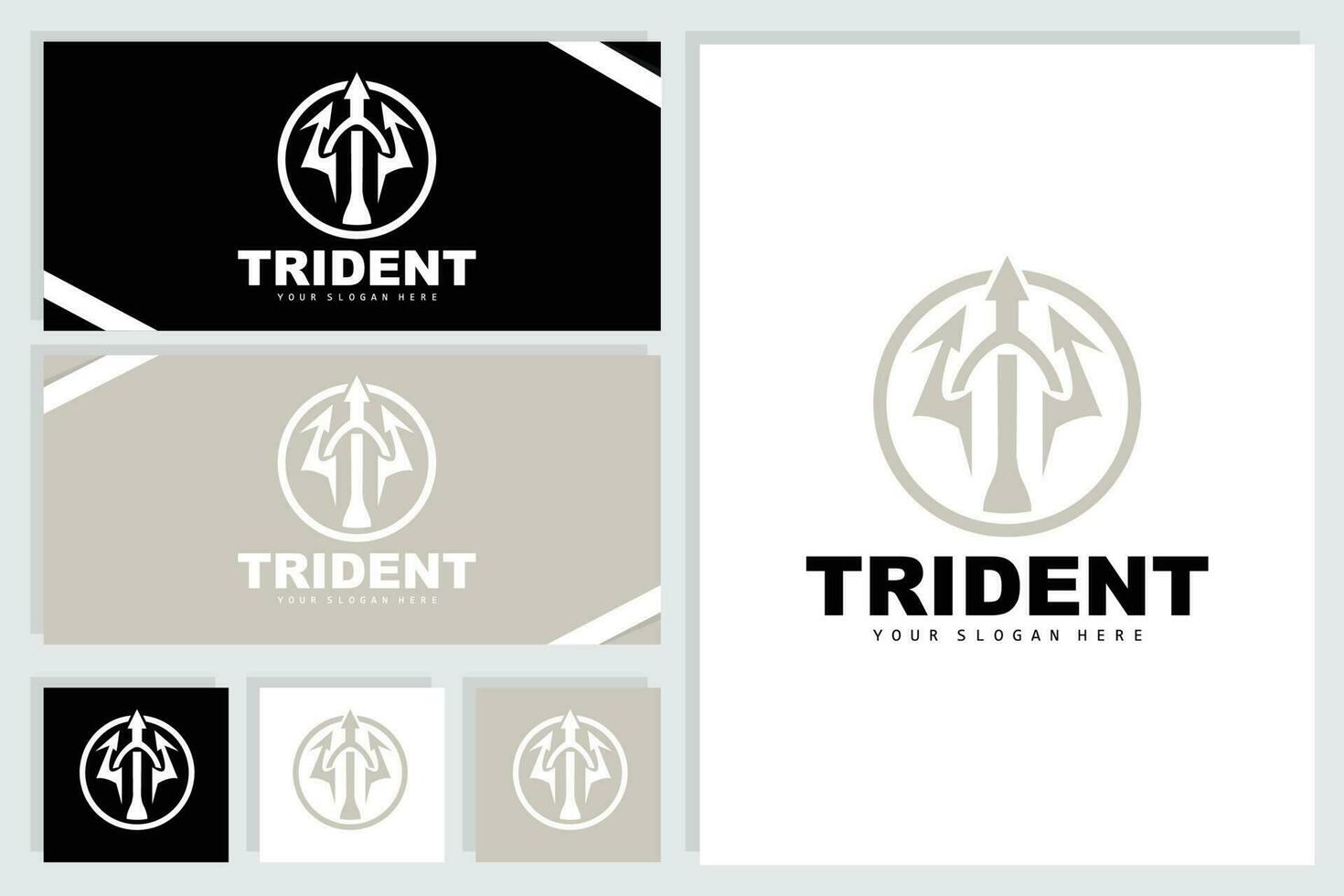 trident logo, vecteur la magie lance de poseidon Neptune, triton Roi conception, modèle icône marque illustration