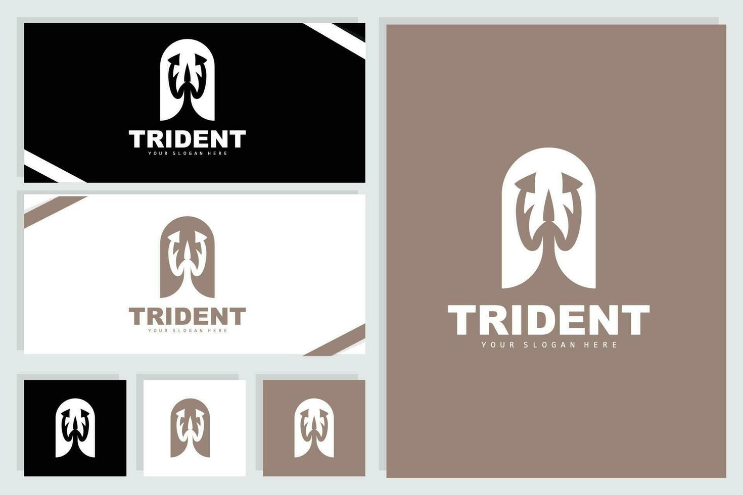 trident logo, vecteur la magie lance de poseidon Neptune, triton Roi conception, modèle icône marque illustration