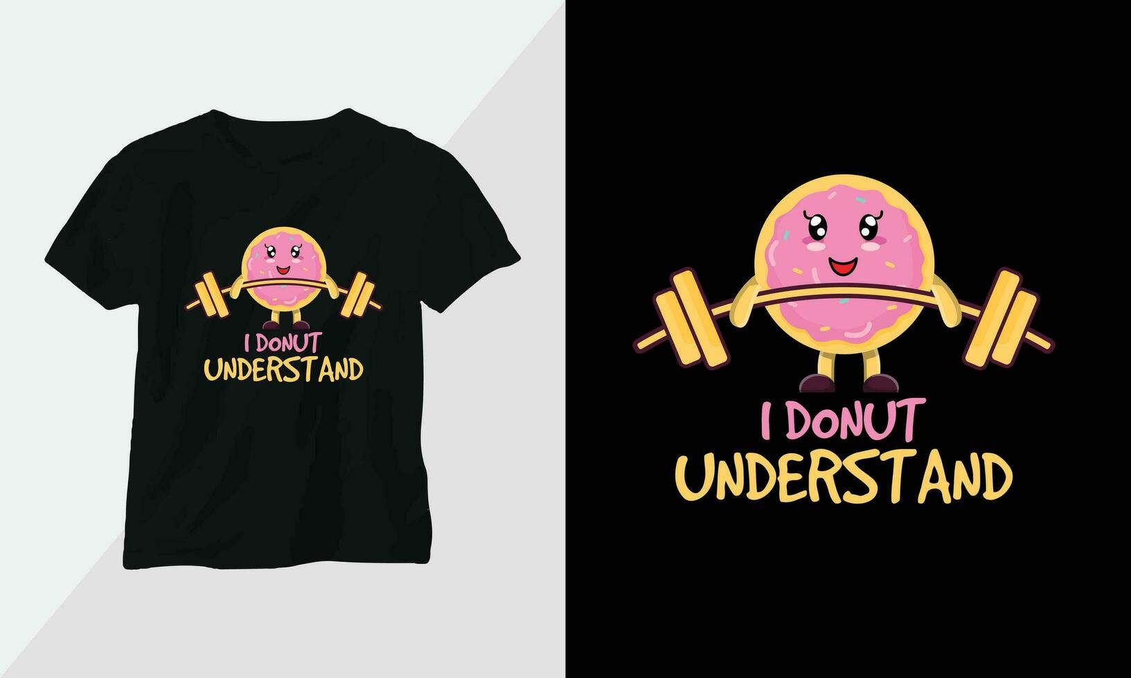 je Donut comprendre - Donut T-shirt et vêtements conception. vecteur imprimer, typographie, affiche, emblème, festival, dessin animé