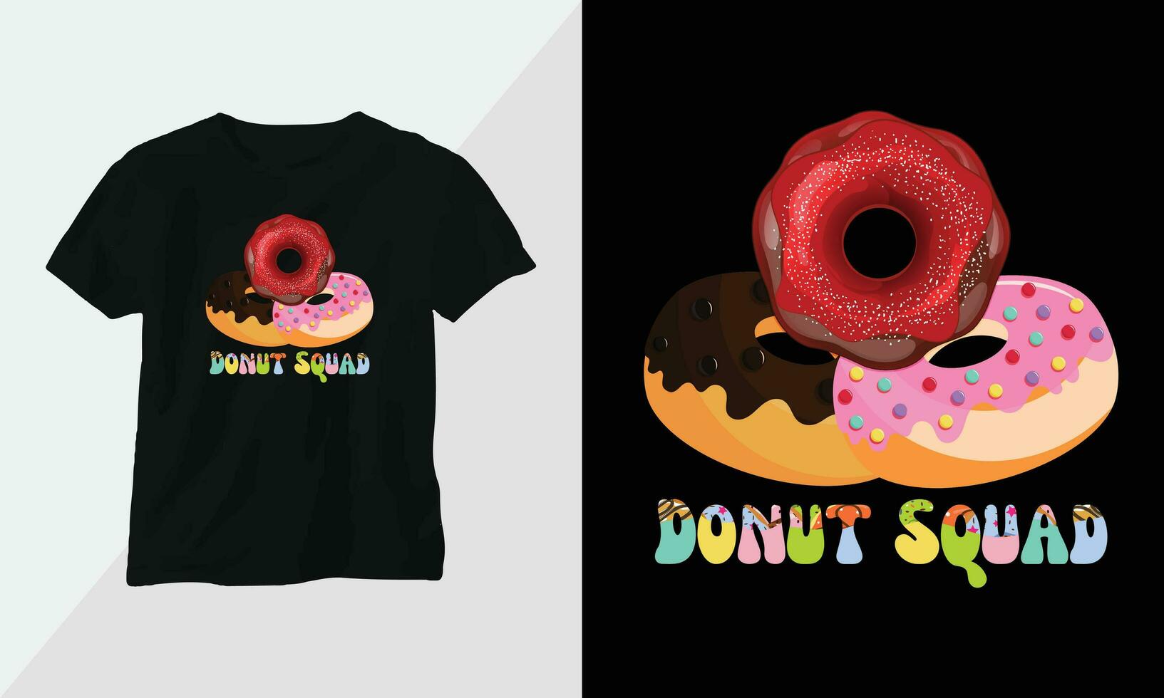 Donut équipe - Donut T-shirt et vêtements conception. vecteur imprimer, typographie, affiche, emblème, festival, dessin animé