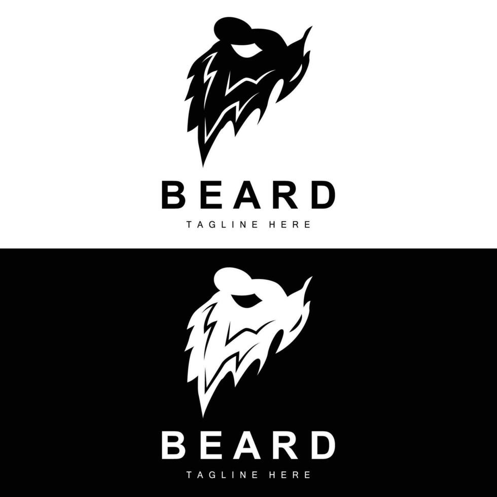 logo barbe, salon de coiffure vectoriel, conception pour l'apparence masculine, coiffeur, cheveux, mode vecteur