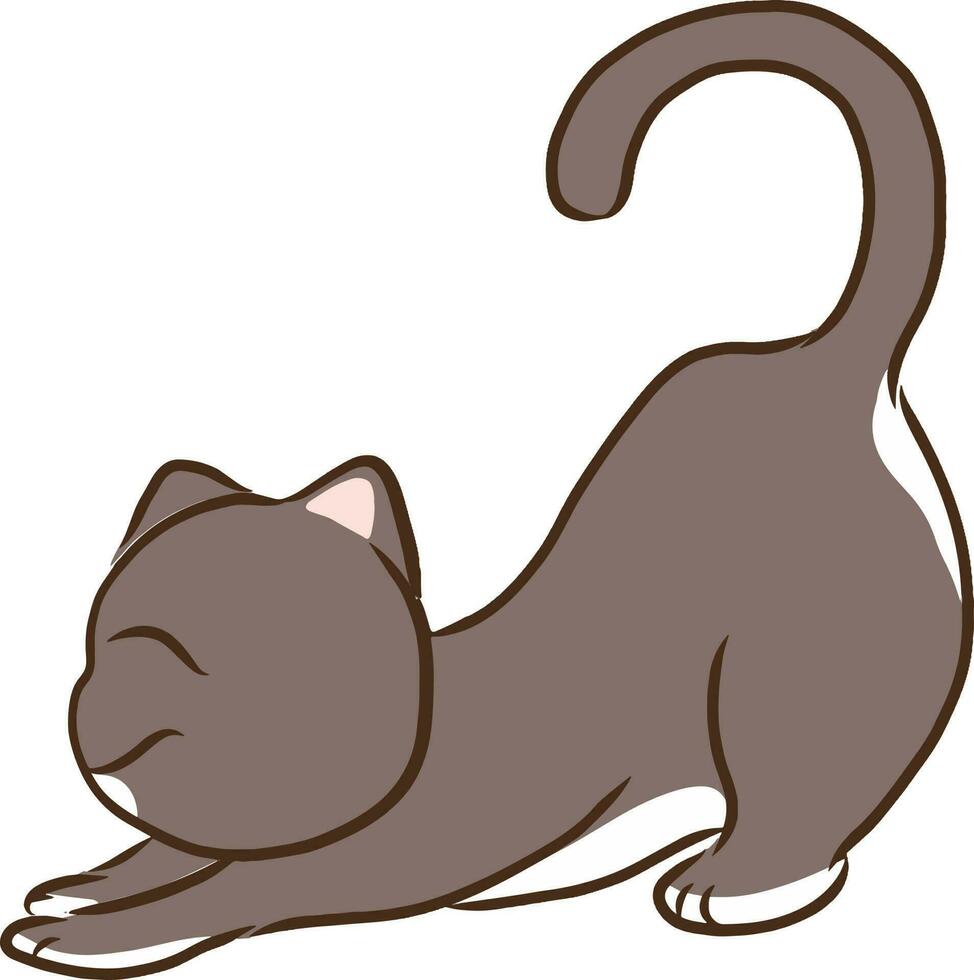 mignonne dessin animé chat isolé sur une blanc Contexte. vecteur illustration.