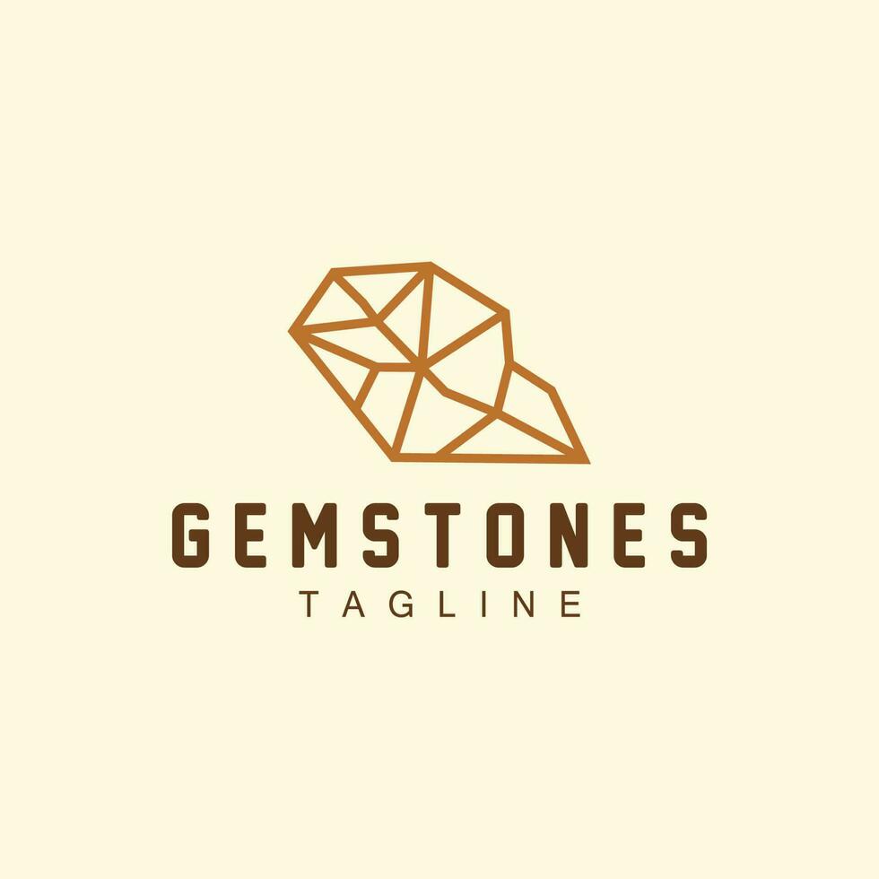 gemme logo, bijoux Facile ligne conception, vecteur gemme, diamant, icône modèle