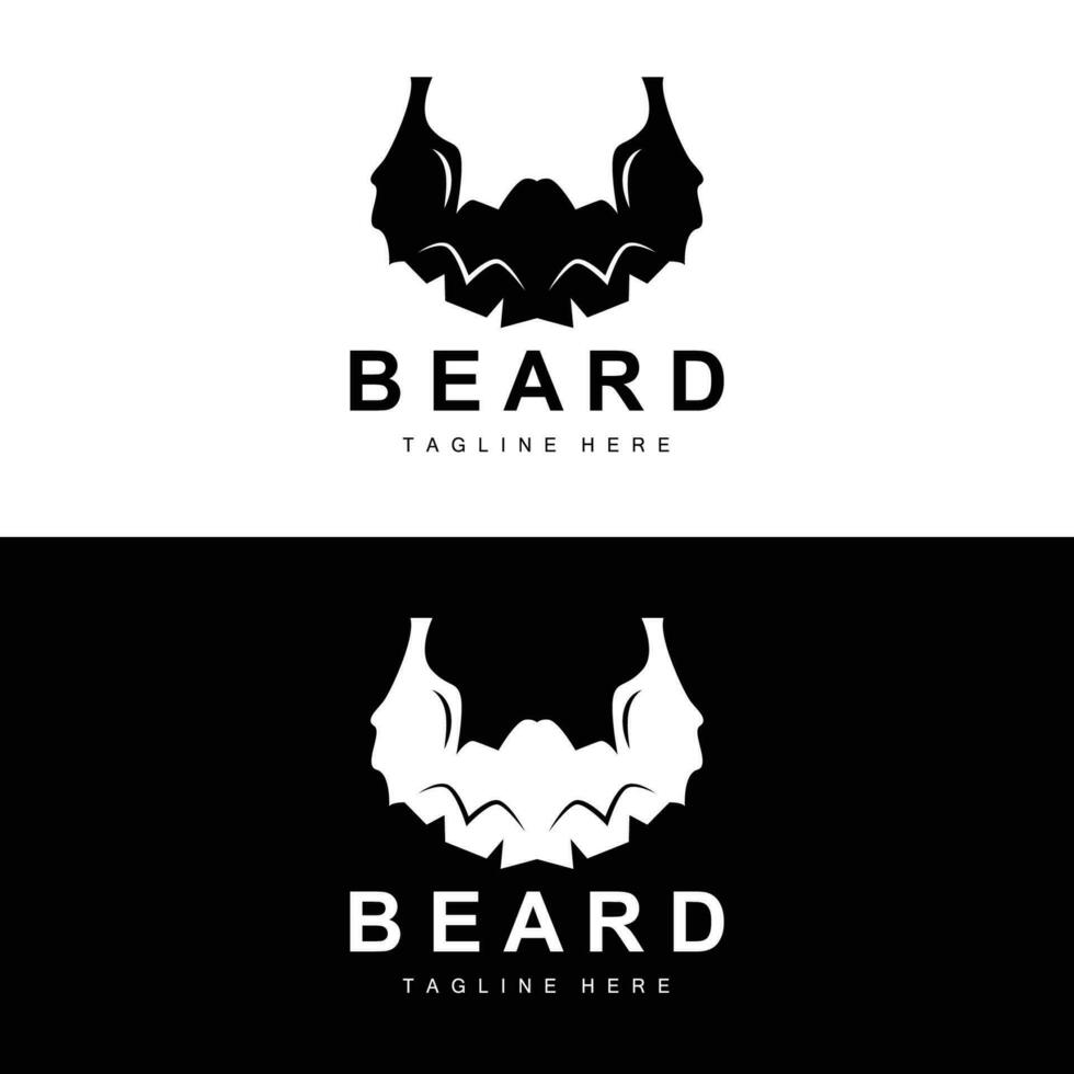 logo barbe, salon de coiffure vectoriel, conception pour l'apparence masculine, coiffeur, cheveux, mode vecteur