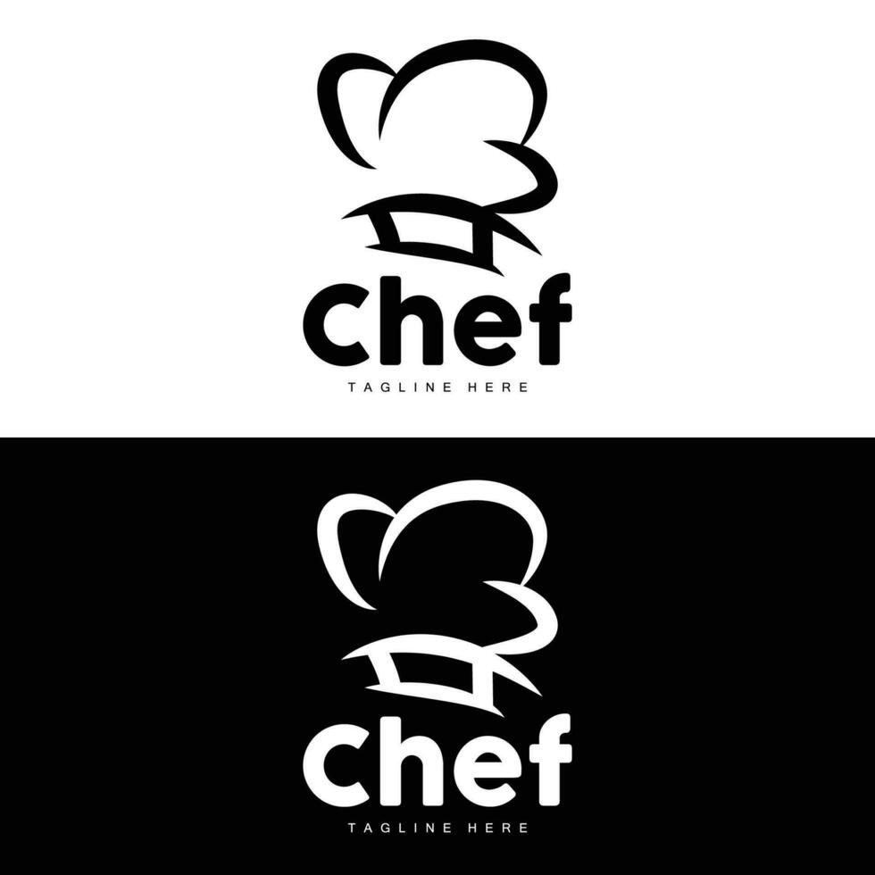 logo de chapeau de chef, collection de chapeaux de chef faits à la main de vecteur de cuisine, conception de marque de produit