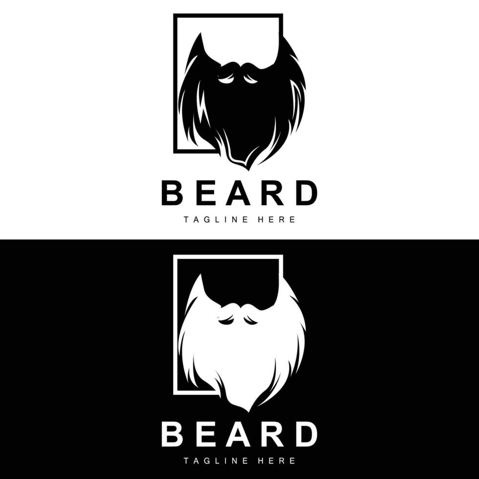 logo barbe, salon de coiffure vectoriel, conception pour l'apparence masculine, coiffeur, cheveux, mode vecteur