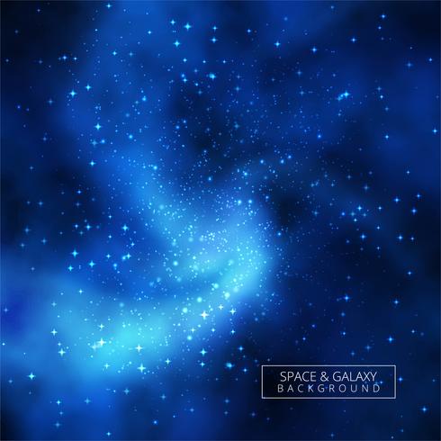 Univers fond illustration de galaxie bleue brillante vecteur