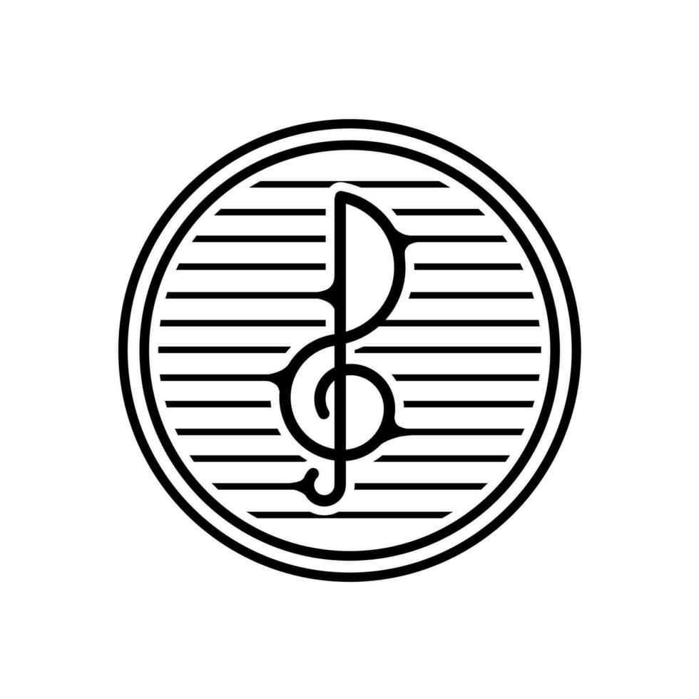 Ton la musique logo vecteur