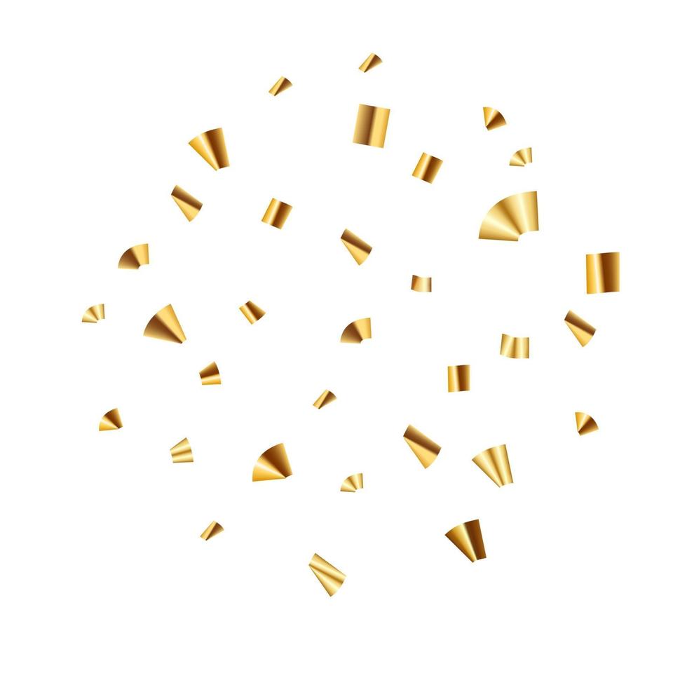 confettis dorés abstraits isolés sur fond blanc vecteur