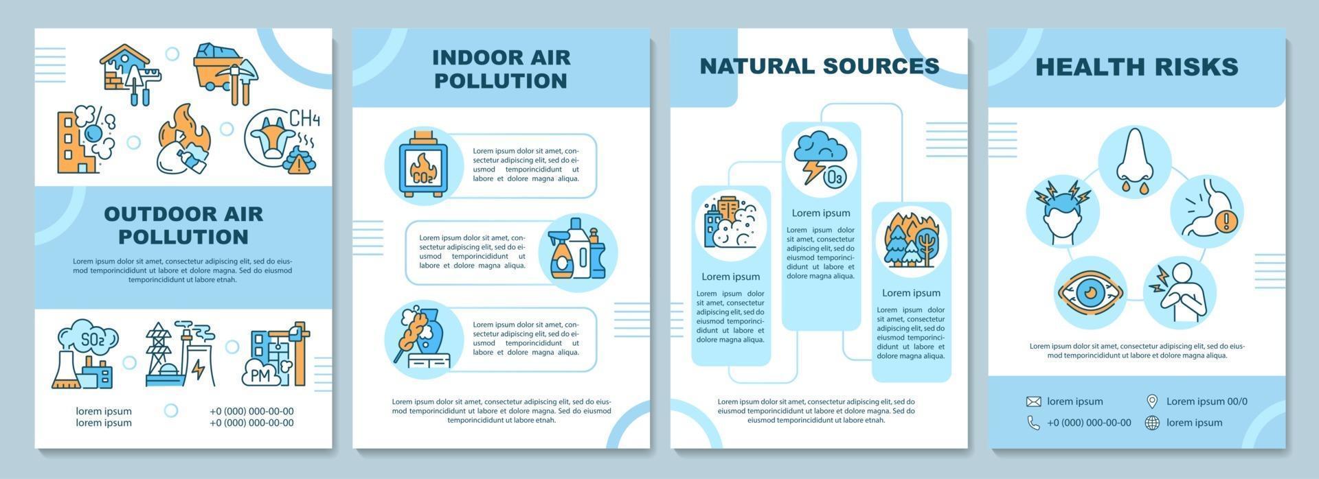 modèle de brochure sur la pollution de l'air vecteur