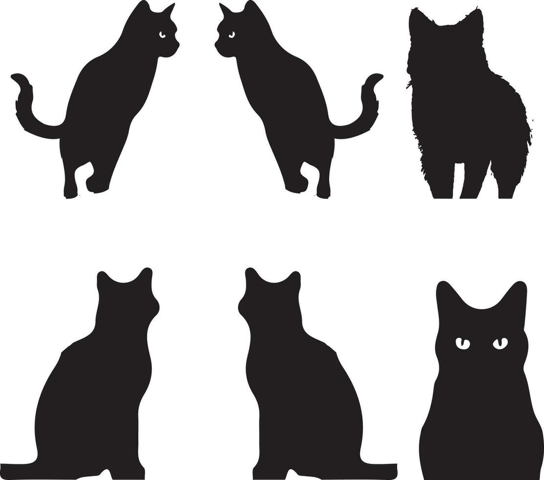 chat silhouette vecteur conception paquet