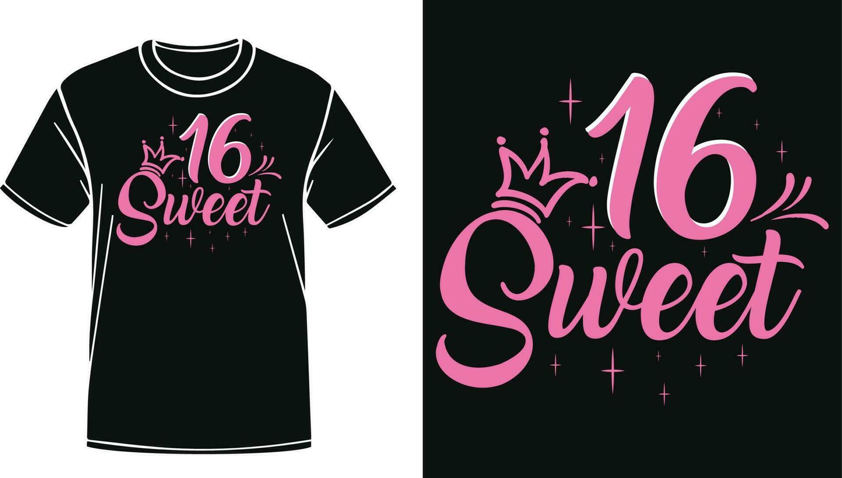 16 sucré anniversaire typographie conception pour t chemise carte agresser impression sur demande vecteur