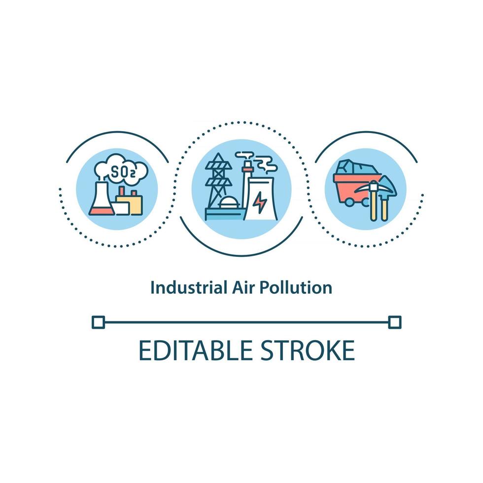 icône de concept de pollution atmosphérique industrielle vecteur