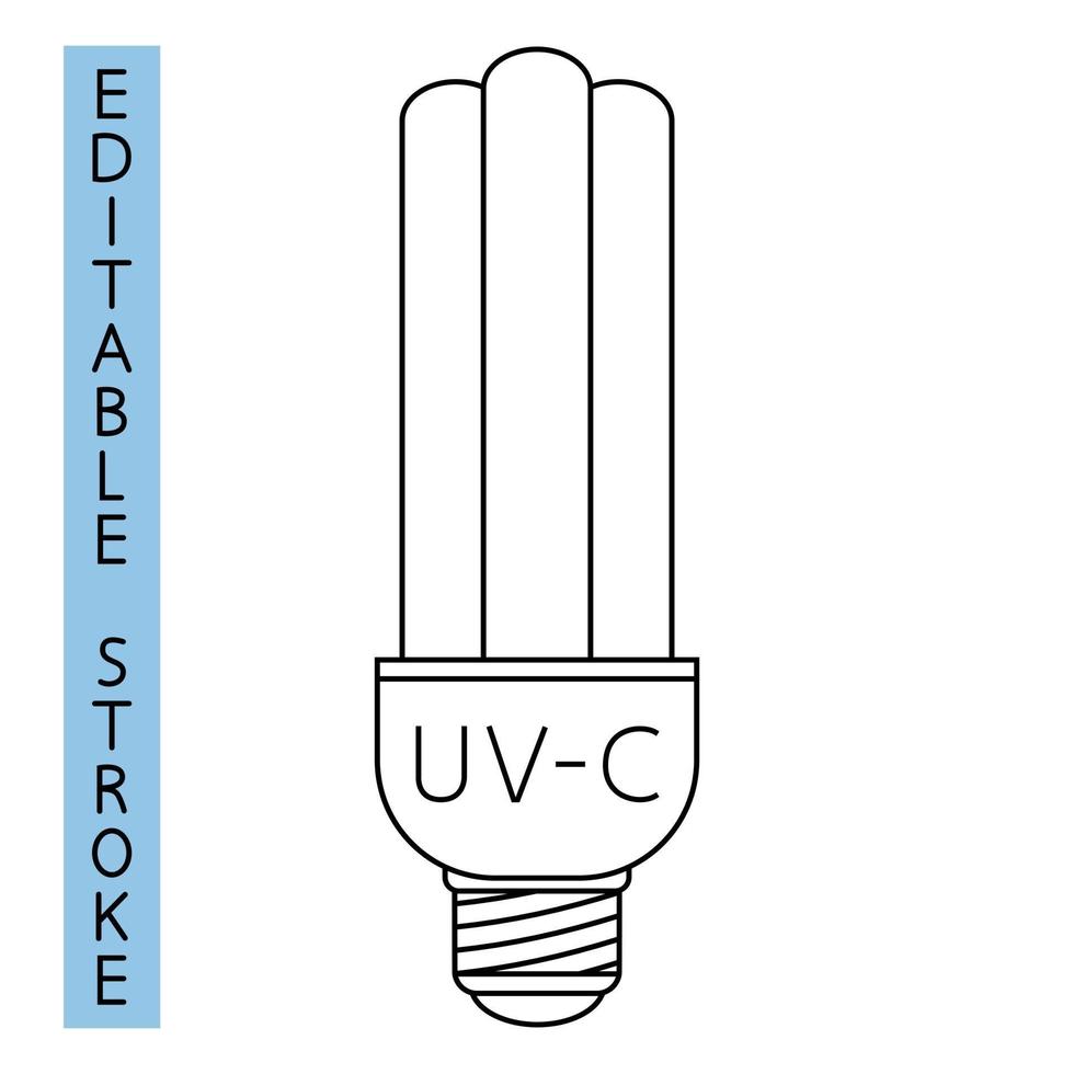 icône de désinfection à la lumière uvc stérilisation à la lumière ultraviolette de l'air et des surfaces vecteur