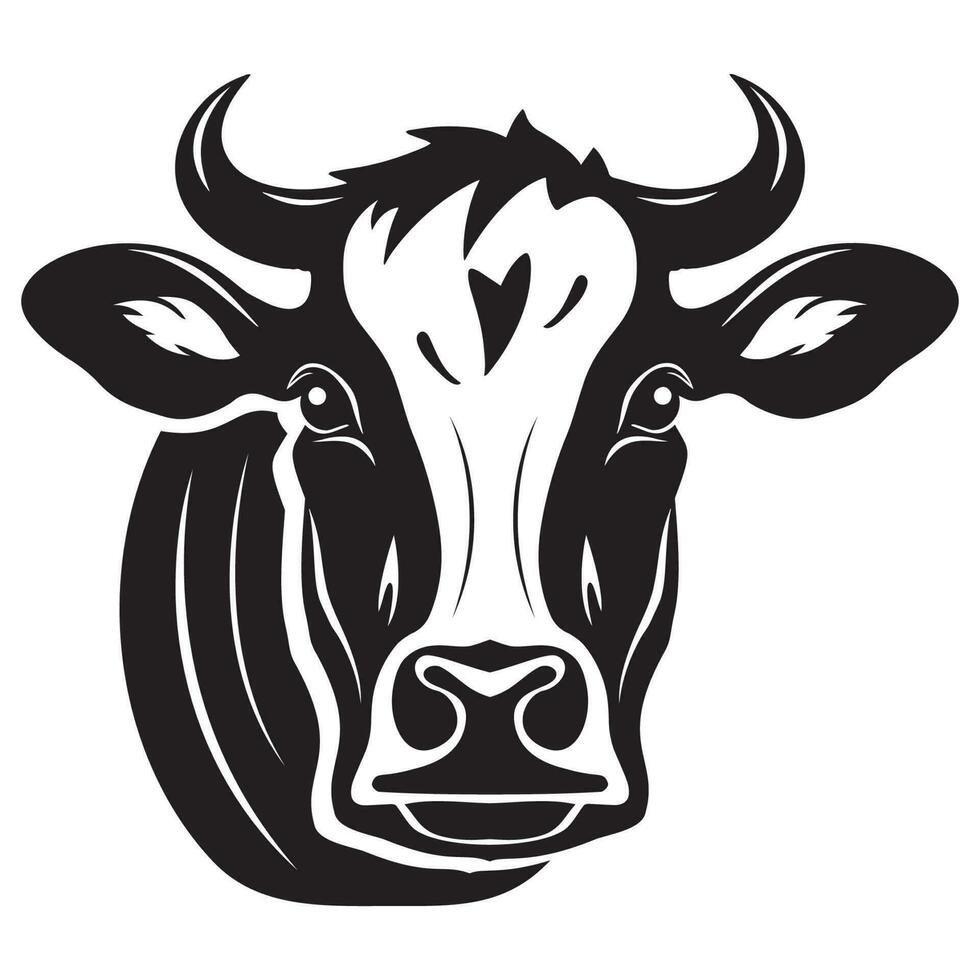 vache tête mascotte logo vecteur