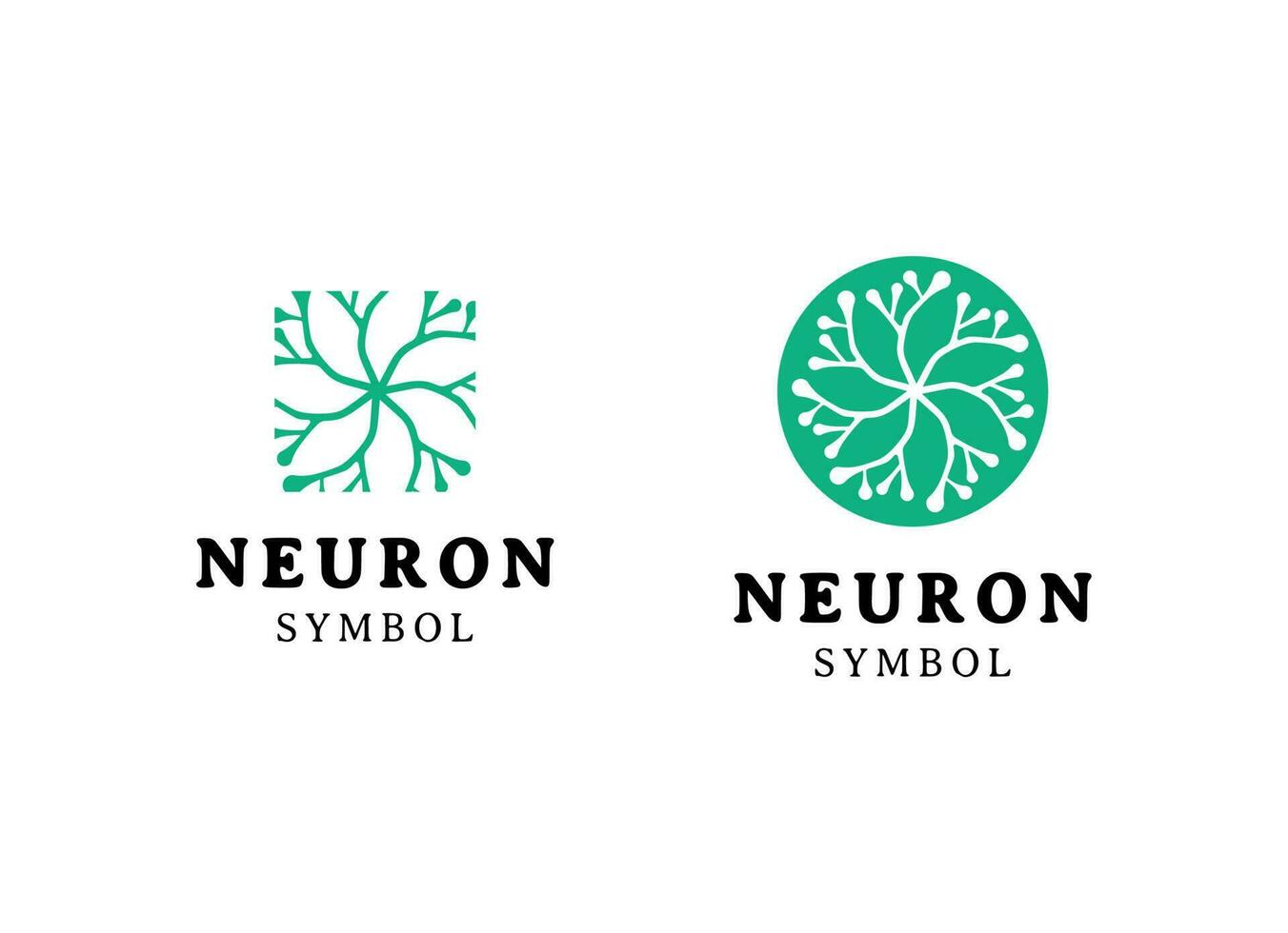 vecteur de modèle de logo de neurone abstrait