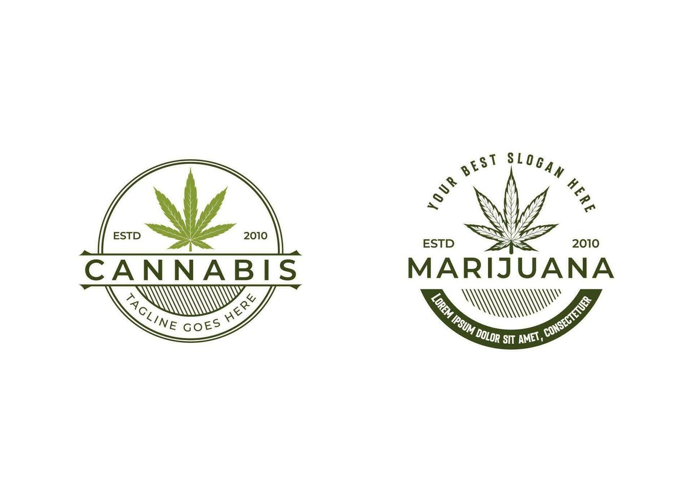 cannabis feuille logo vecteur icône. médical marijuana logo emblème. cannabis emblème logo conception