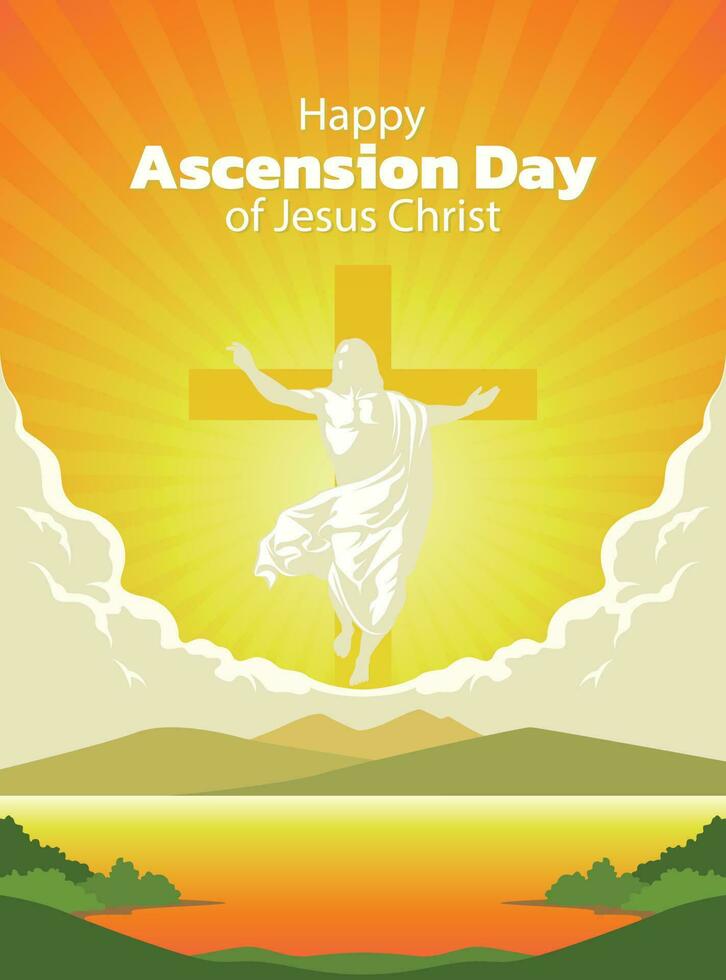 paysage vecteur illustration célébrer ascension journée de Jésus Christ