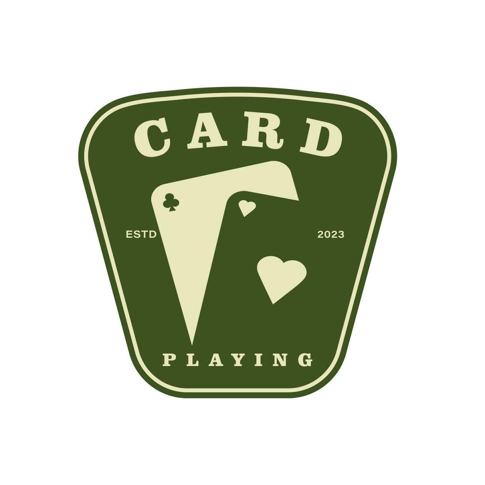 carte autocollant conception modèle. Facile minimaliste ancien poker en jouant carte casino sport club logo conception vecteur illustration