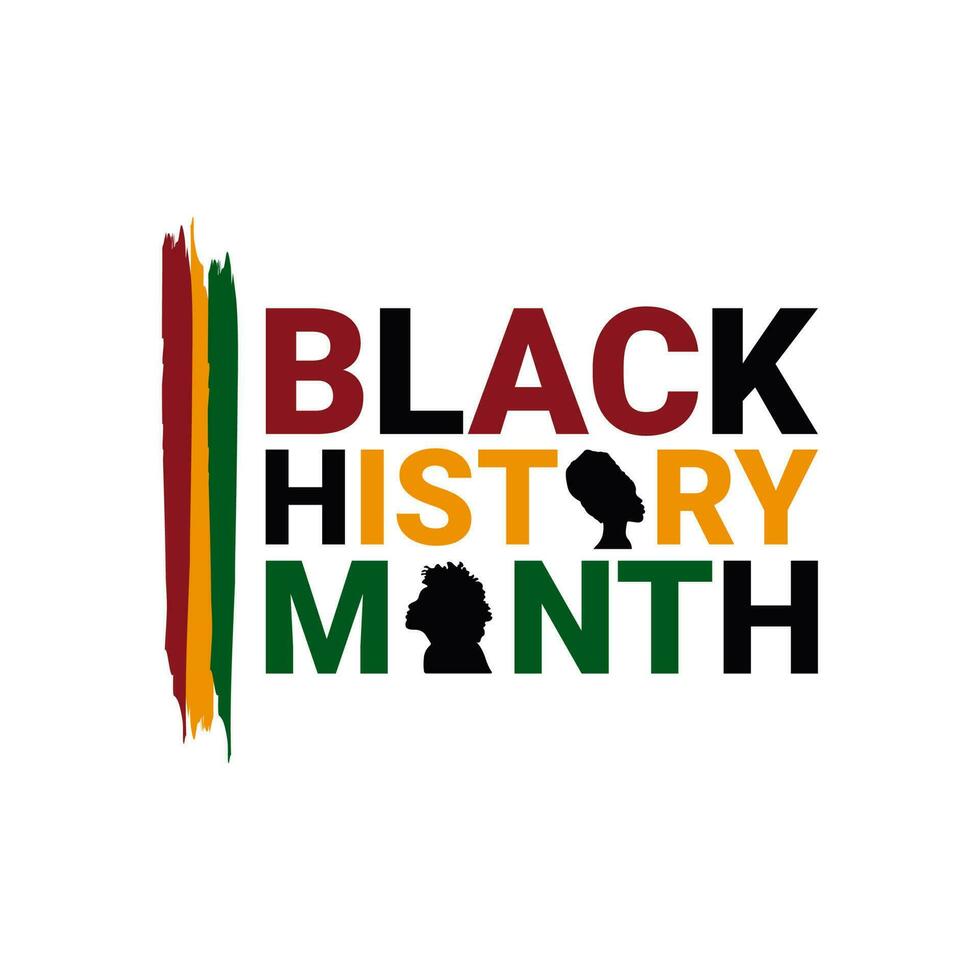 vecteur illustration commémorer le fête de africain américain histoire, avec un abstrait logo et le une inscription 'noir histoire mois.