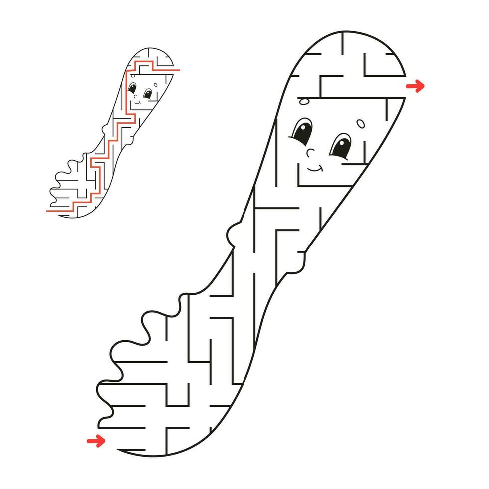 labyrinthe abstrait. jeu pour les enfants. casse-tête pour les enfants. énigme du labyrinthe. trouver le bon chemin. feuille de travail sur l'éducation. avec réponse. vecteur