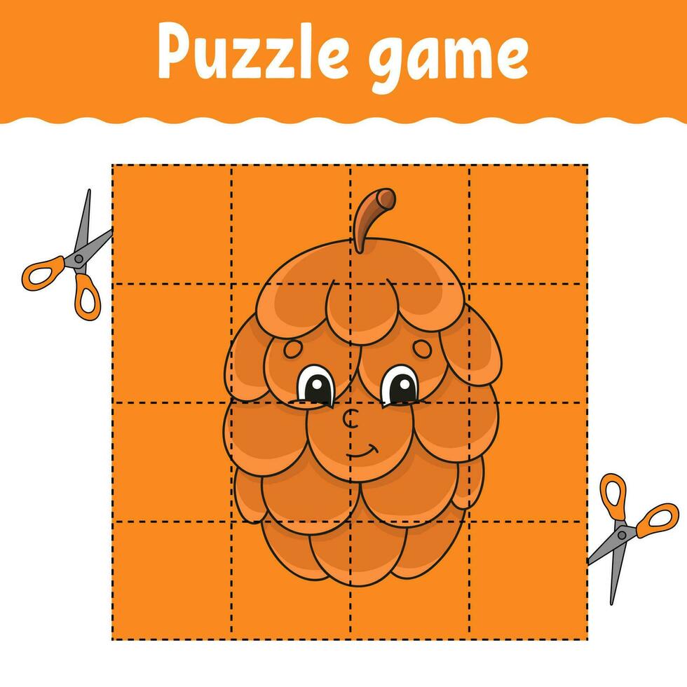 jeu de puzzle pour les enfants. feuille de travail de développement de l'éducation. jeu d'apprentissage pour les enfants. page d'activité en couleur. pour tout-petit. énigme pour le préscolaire. illustration vectorielle. vecteur