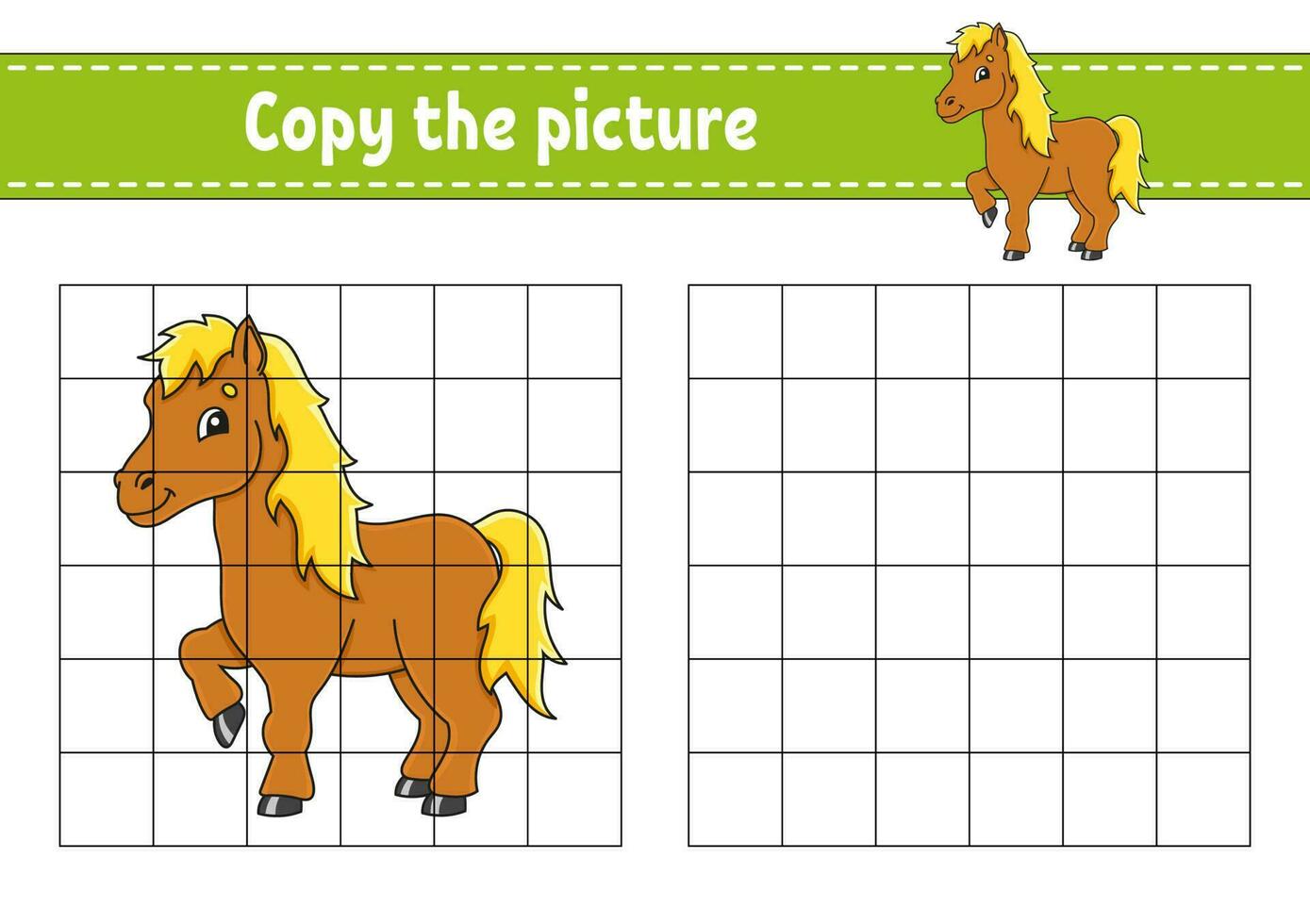 copier l'image. pages de livre de coloriage pour les enfants. feuille de travail de développement de l'éducation. jeu pour enfants. pratique de l'écriture manuscrite. personnage de dessin animé. illustration vectorielle. vecteur