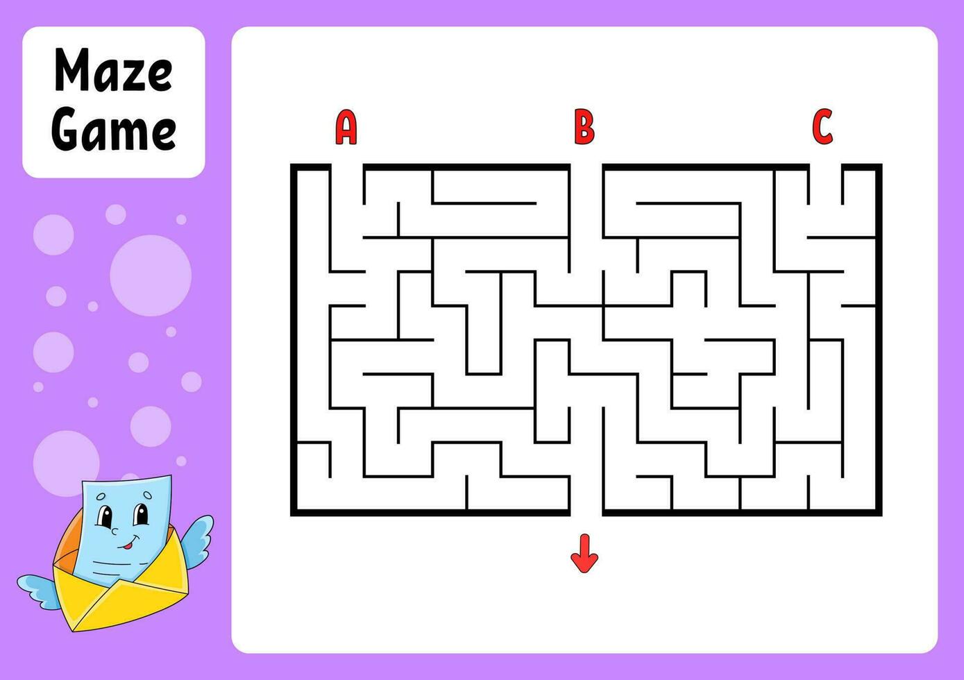 rectangle Labyrinthe. Jeu pour enfants. Trois entrées, un sortie. éducation feuille de travail. puzzle pour les enfants. labyrinthe énigme. vecteur
