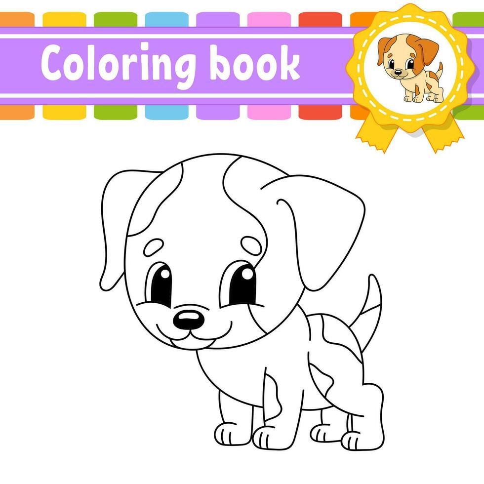 livre de coloriage pour les enfants. caractère joyeux. illustration vectorielle. style de dessin animé mignon. silhouette de contour noir. isolé sur fond blanc. vecteur