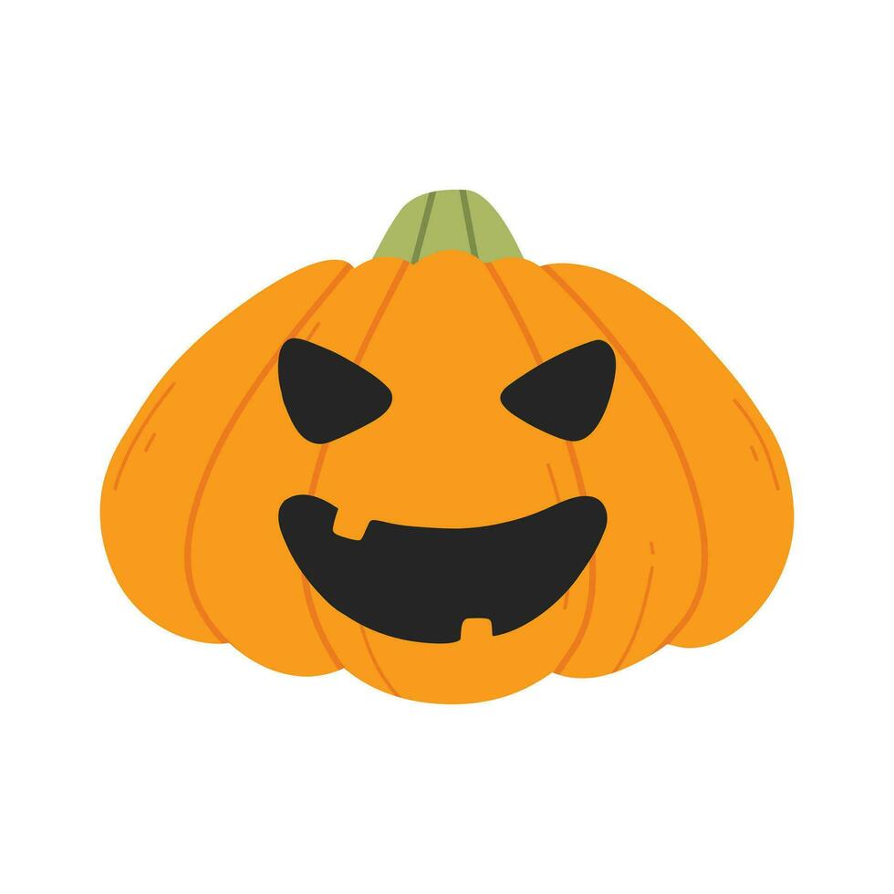 Halloween citrouille isolé sur blanc Contexte. terrifiant citrouille pour Halloween faire la fête. vecteur illustration. plat style. content Halloween.