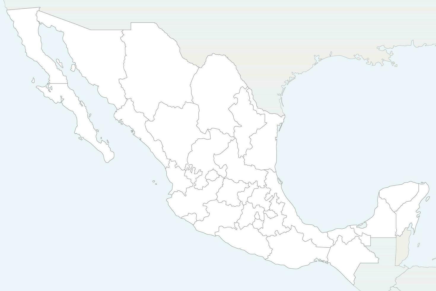 vecteur Vide carte de Mexique avec Régions ou États et administratif divisions, et voisin des pays. modifiable et clairement étiqueté couches.