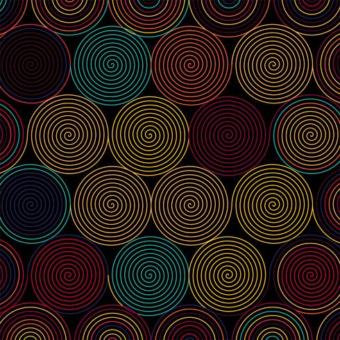 Motif abstrait de lignes circulaires colorées vecteur
