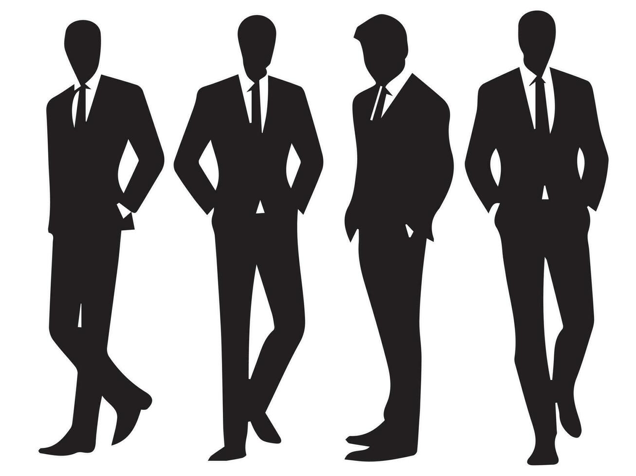 ensemble de homme et femmes affaires silhouettes vecteur