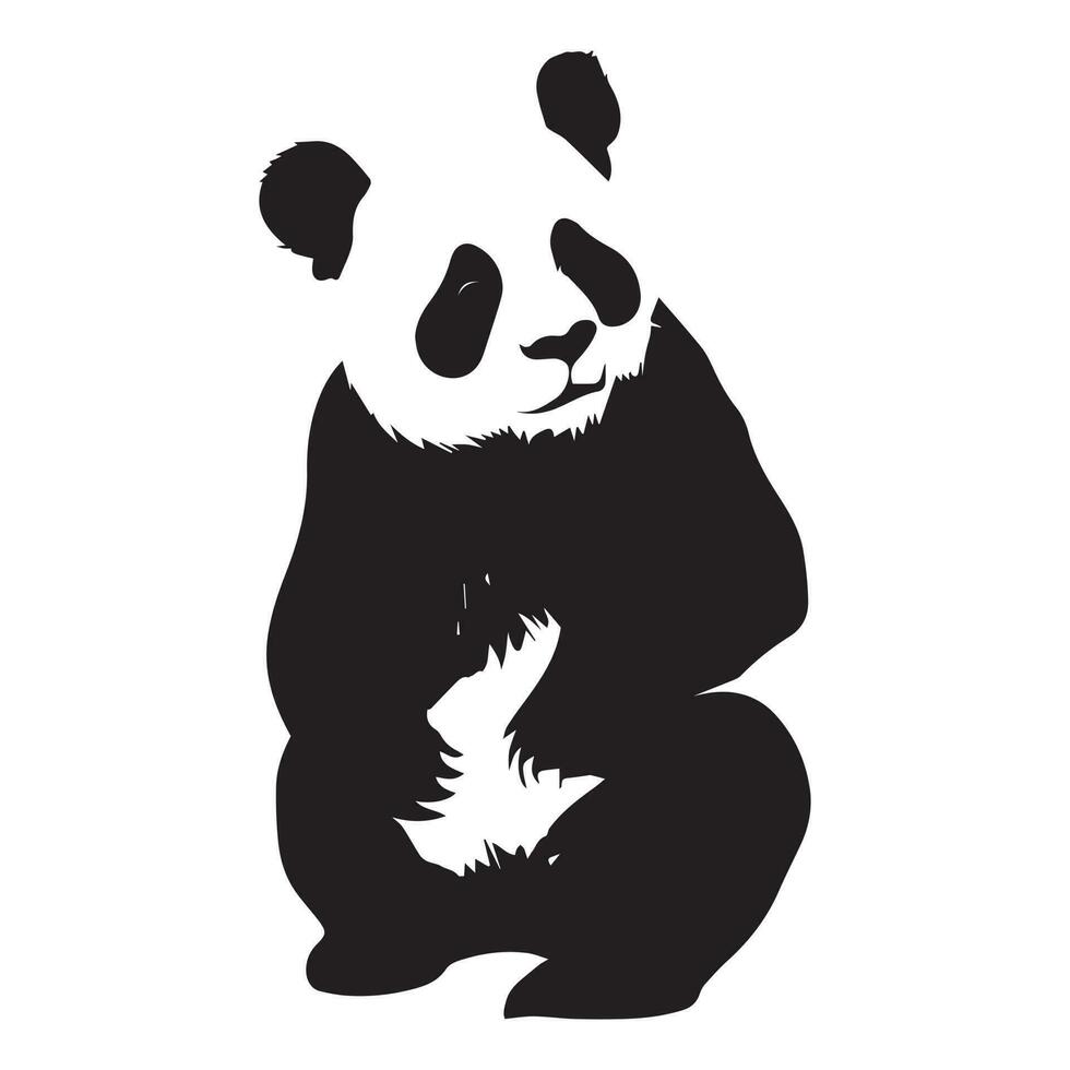 Panda vecteur illustration, ours vecteur ligne art illustration, ours vecteur silhouette