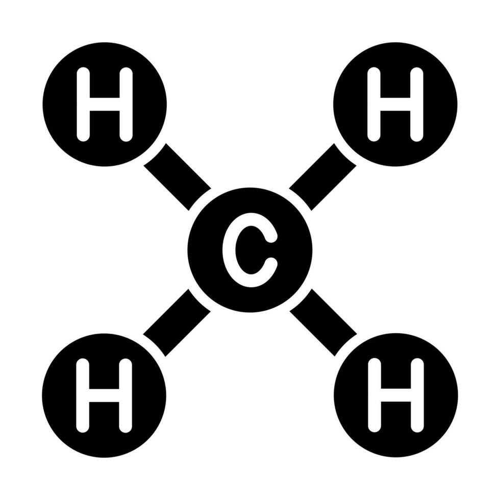 méthane glyphe icône conception vecteur