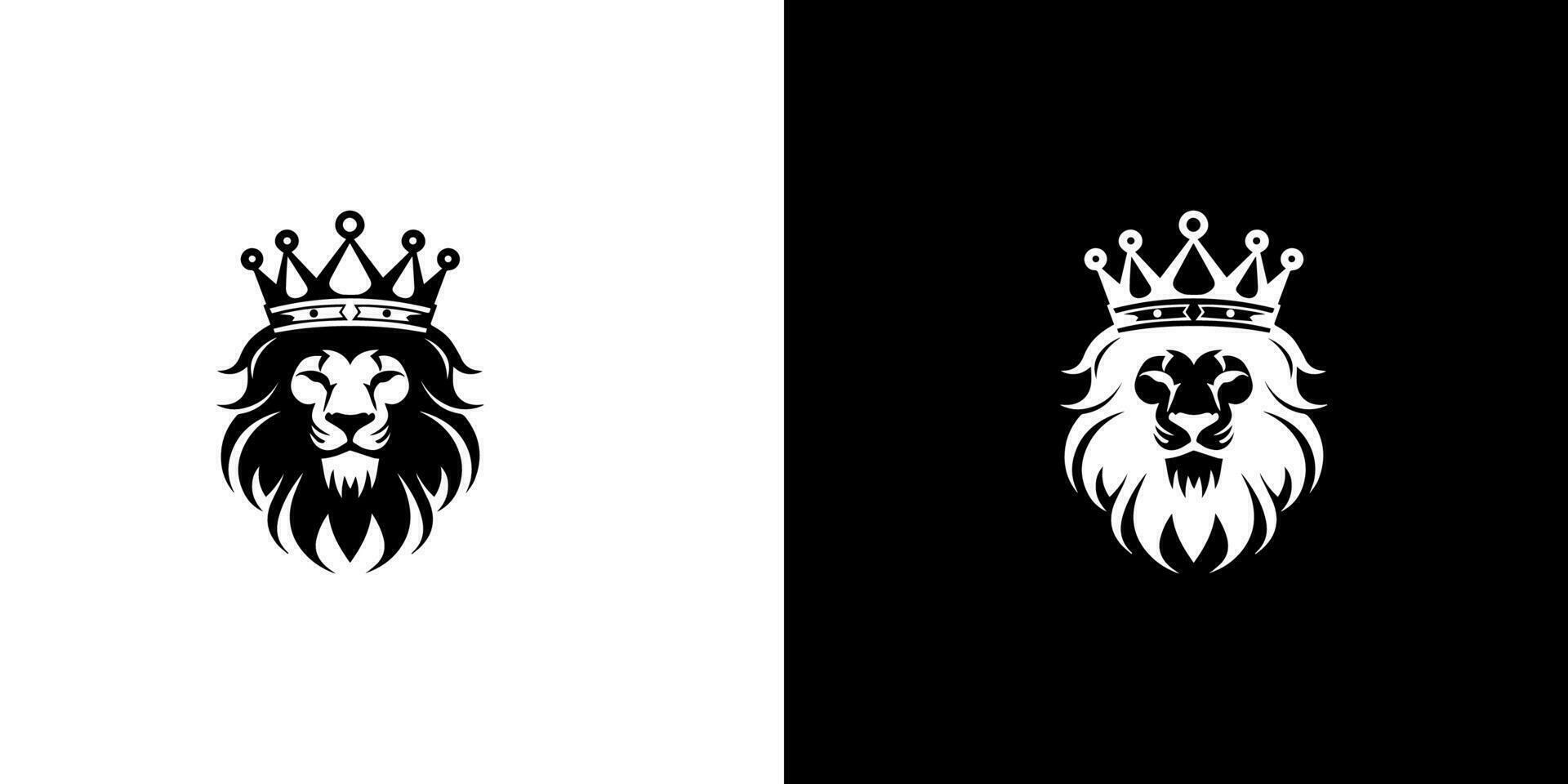 Royal Roi Lion couronne symbole. élégant noir Leo animal logotype. prime luxe marque identité icône. vecteur illustration conception modèle.