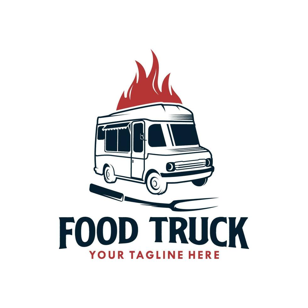 gril barbecue nourriture un camion vecteur logo