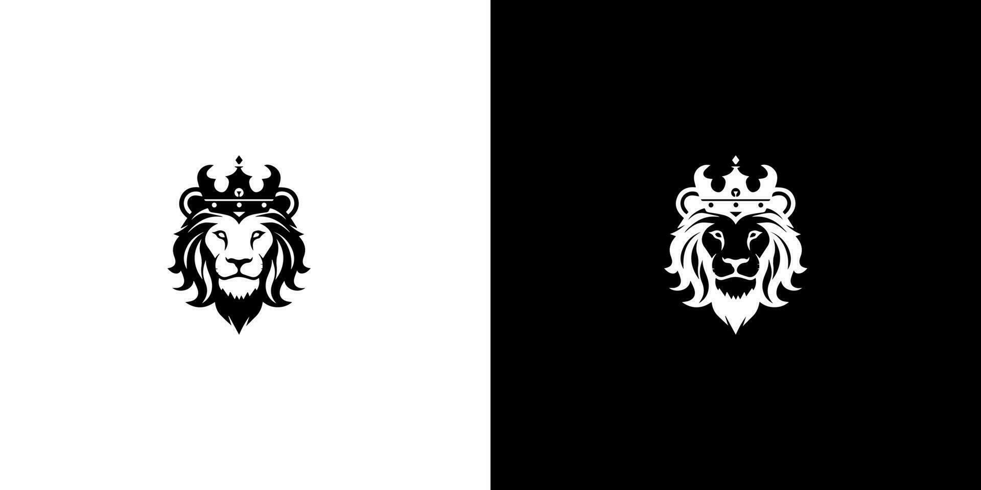 Royal Roi Lion couronne symbole. élégant noir Leo animal logotype. prime luxe marque identité icône. vecteur illustration conception modèle.