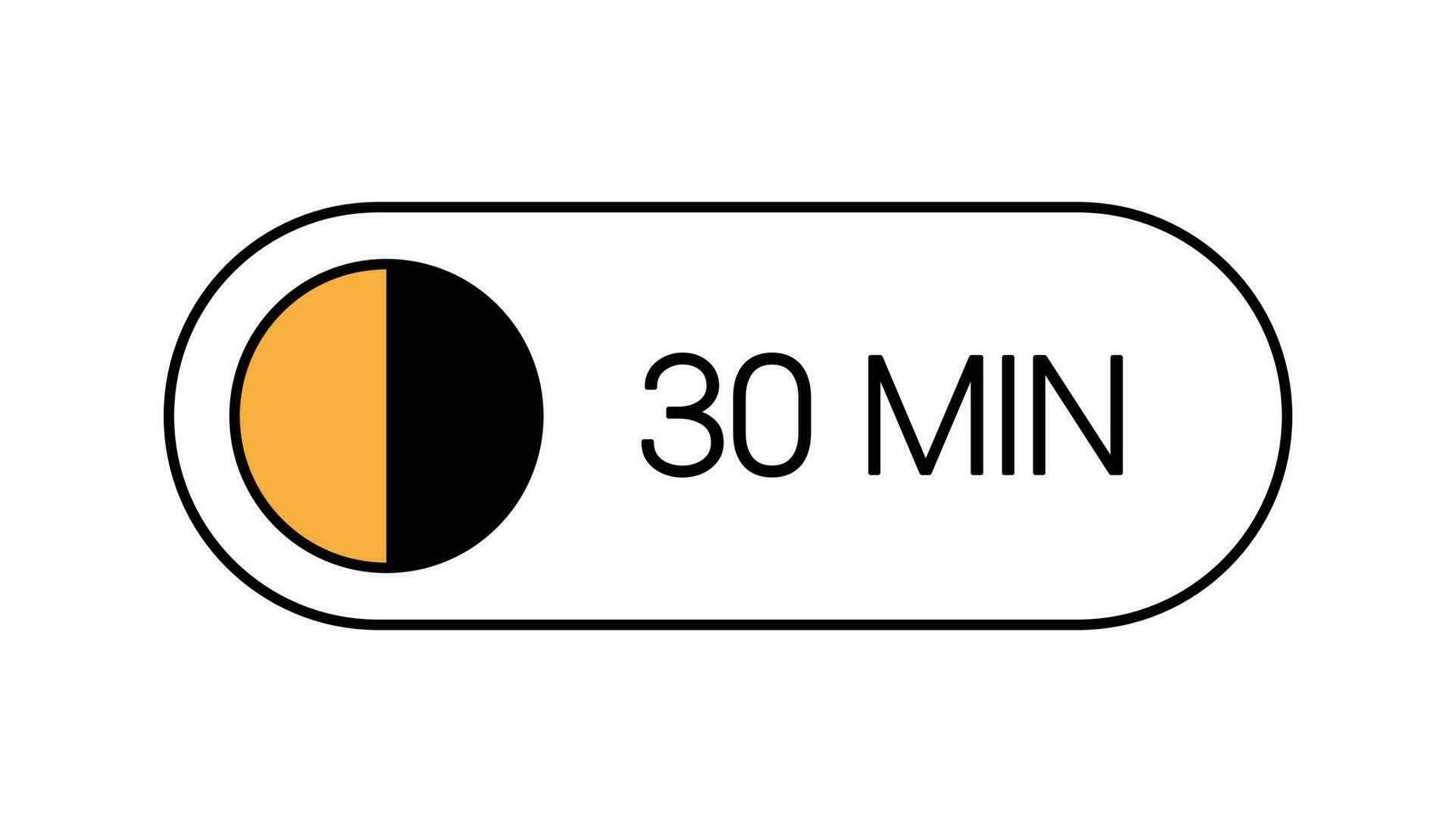 30 min minuteur bouton, ui l'horloge montrant 30 minutes étiqueter. cuisine temps, chronomètre, compte à rebours indication vecteur