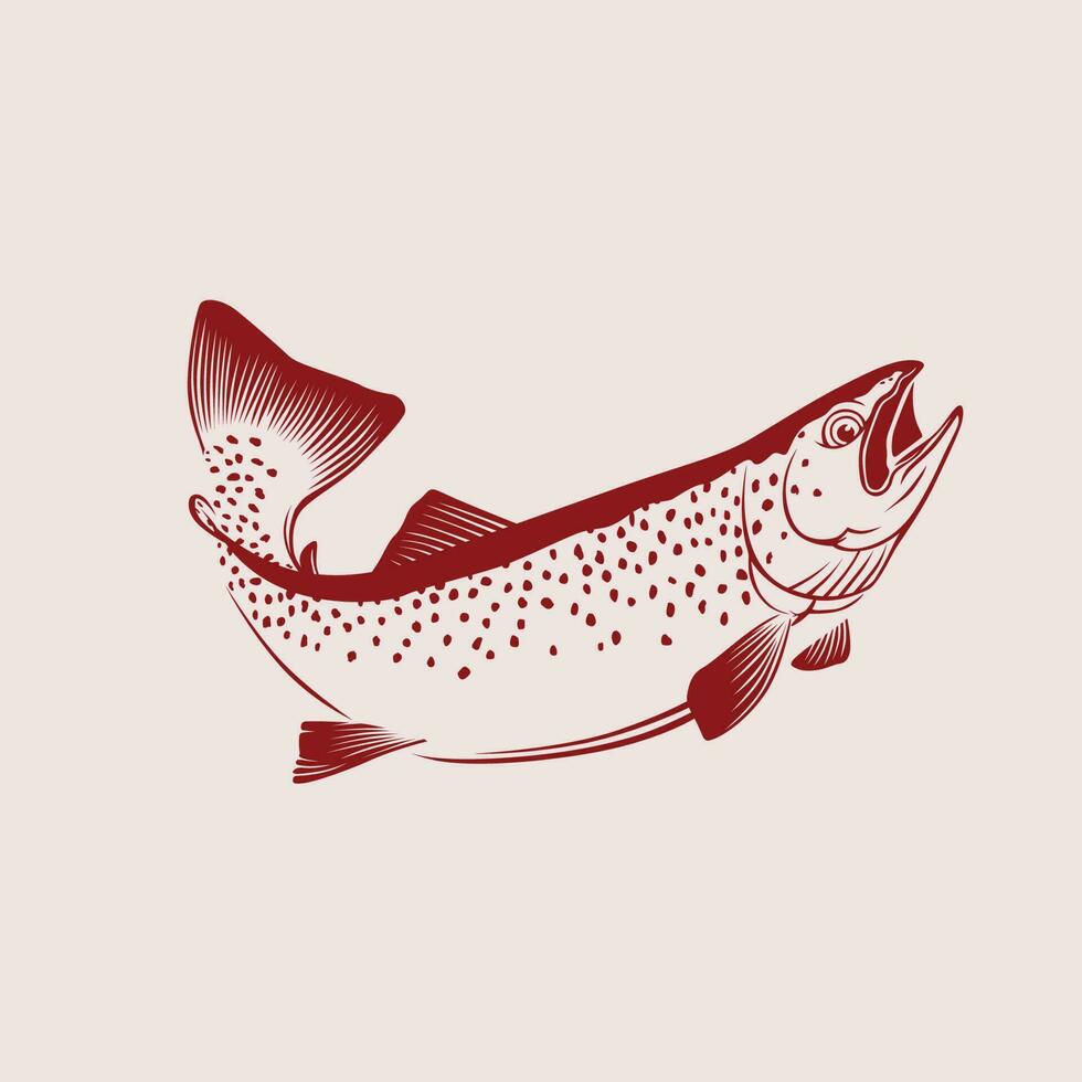 vecteur illustration logo truite poisson