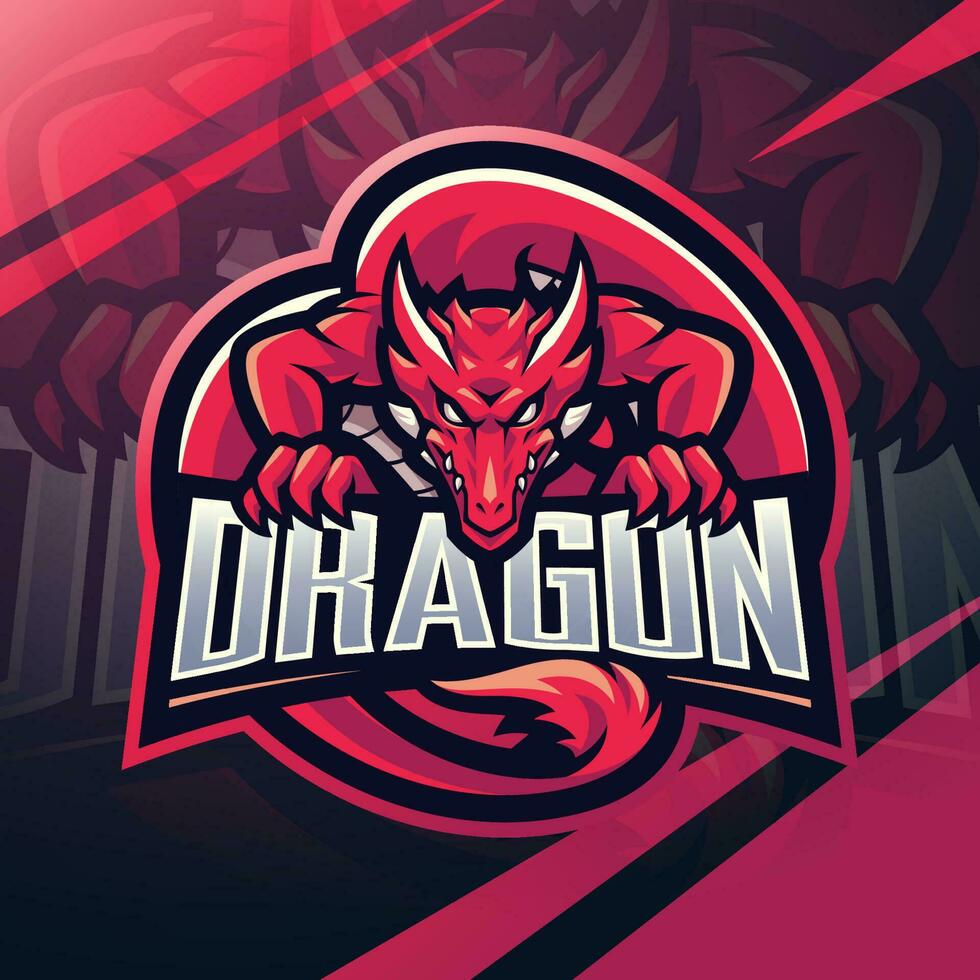 création de logo de mascotte dragon esport vecteur