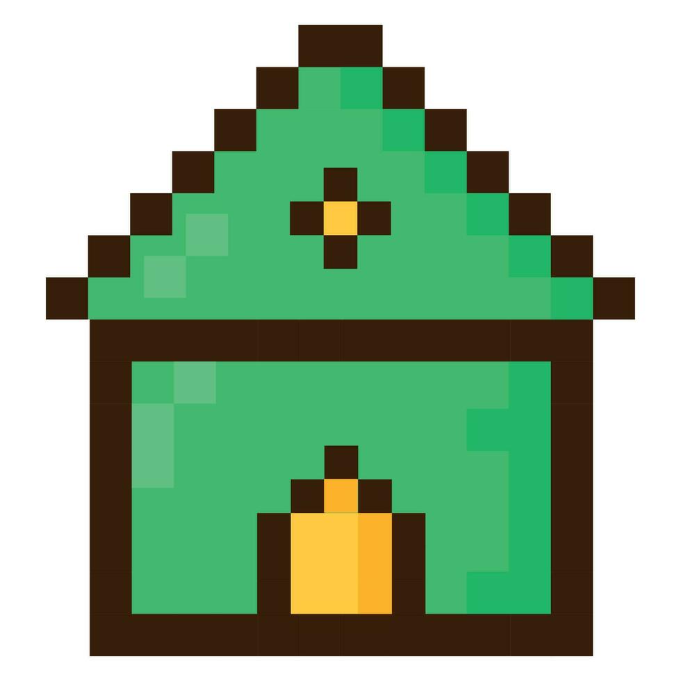 pixel art maison pour Jeux. vecteur 8 bit Jeu la toile icône