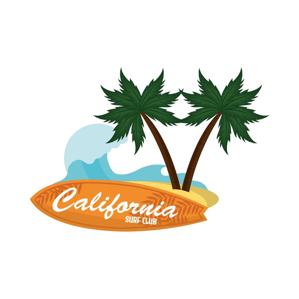 club de surf californien vecteur