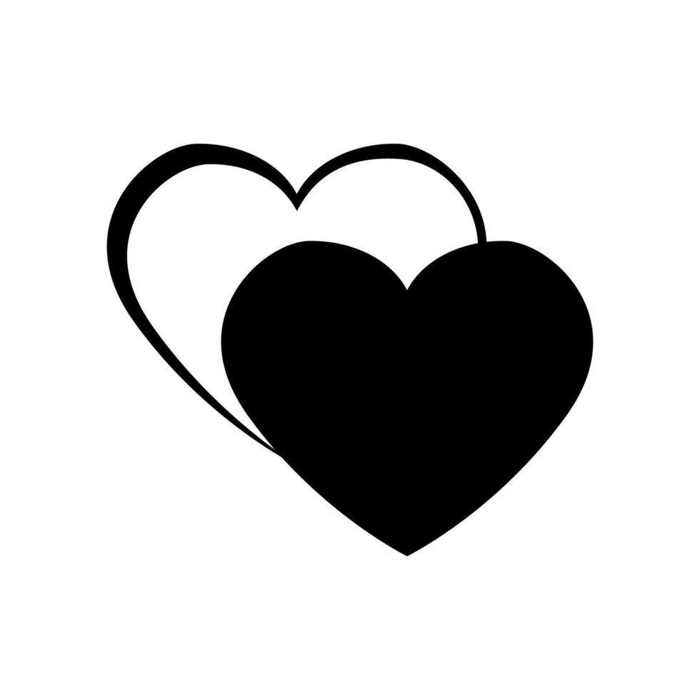 noir l'amour cœur symbole Icônes. conception éléments pour la Saint-Valentin journée isolé sur blanc Contexte et facile à modifier. vecteur