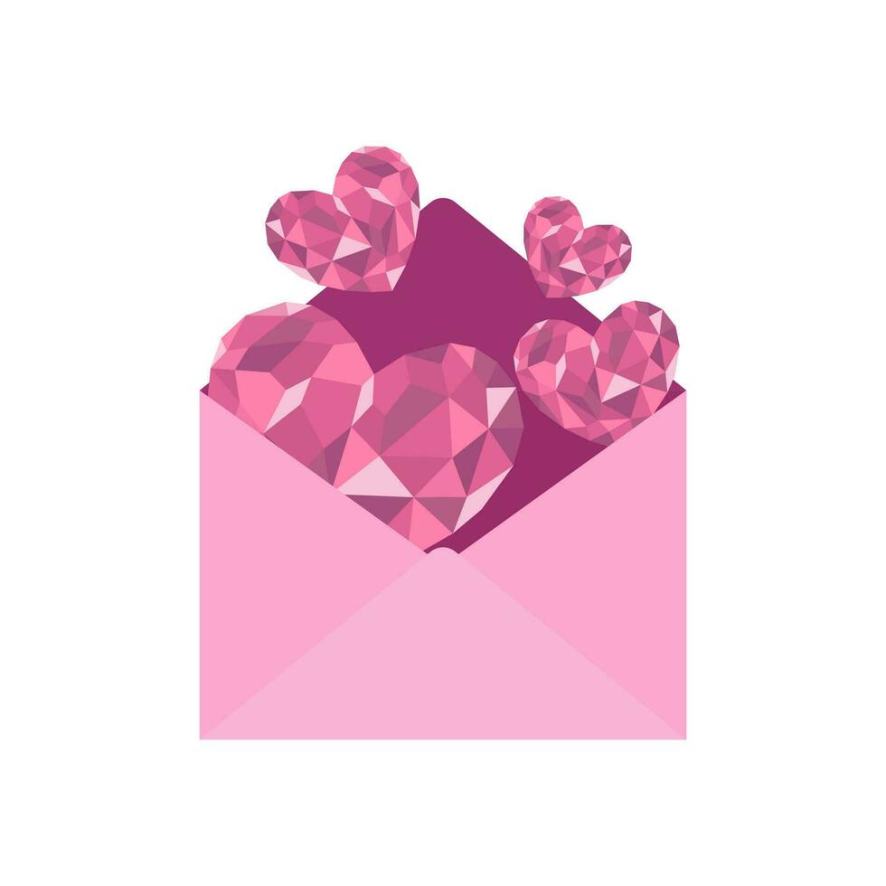 cœur dans un enveloppe. l'amour cœur symbole Icônes. conception éléments pour la Saint-Valentin journée isolé sur blanc Contexte et facile à modifier. vecteur