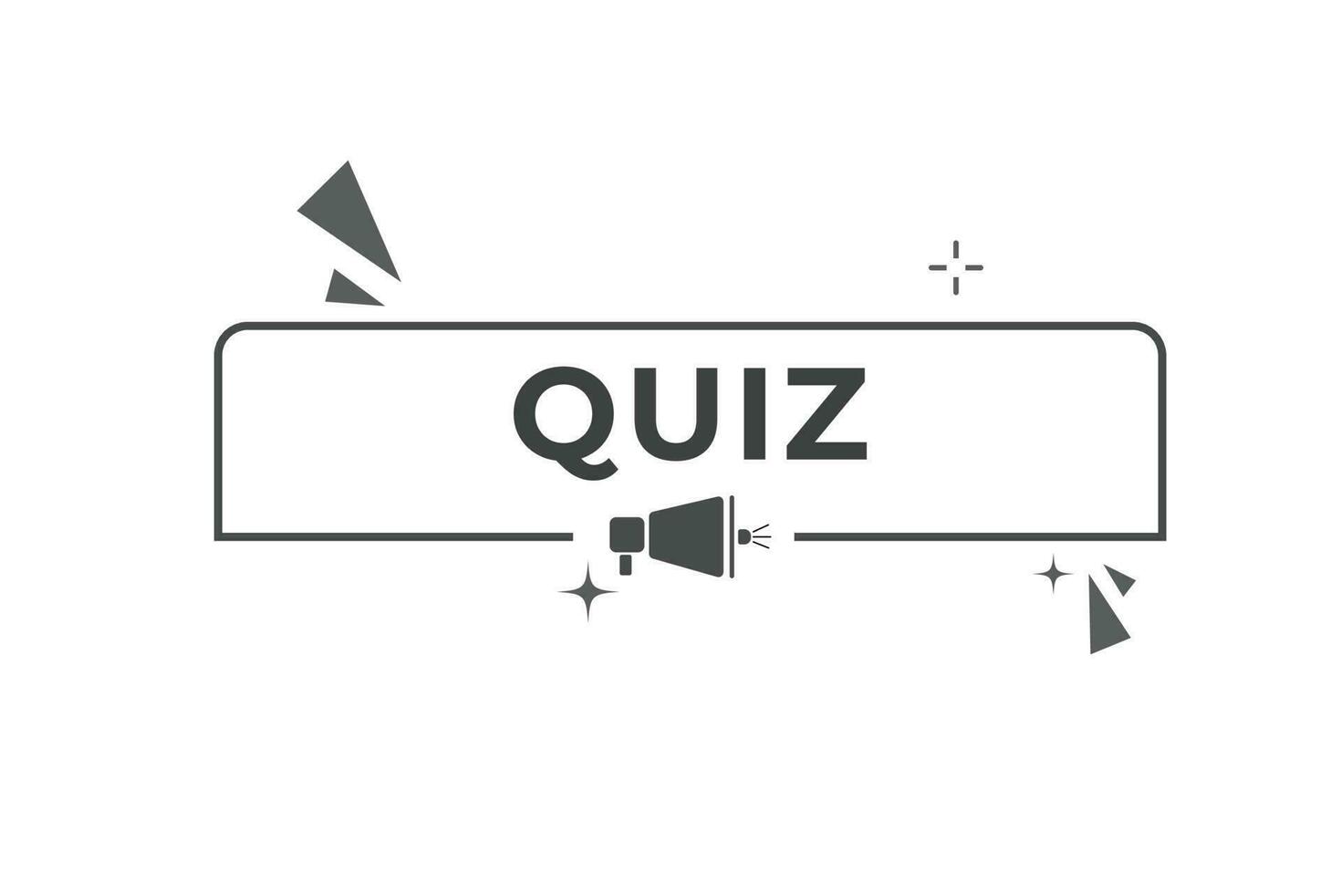 quiz bouton. discours bulle, bannière étiquette quiz vecteur