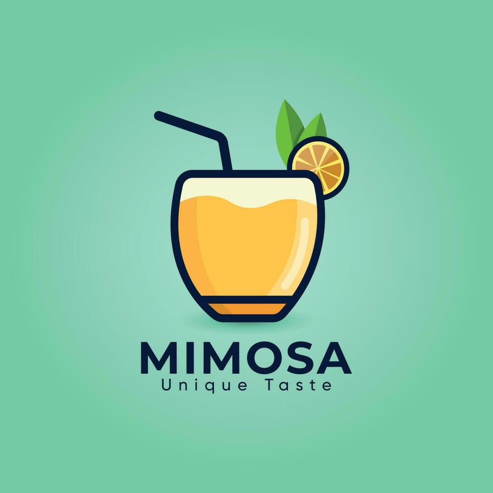 meilleur illustration vecteur prime mimosa logo pour nourriture entreprise mimosa unique goût. illustration avec prime vecteur conception. tasse, et Contexte.