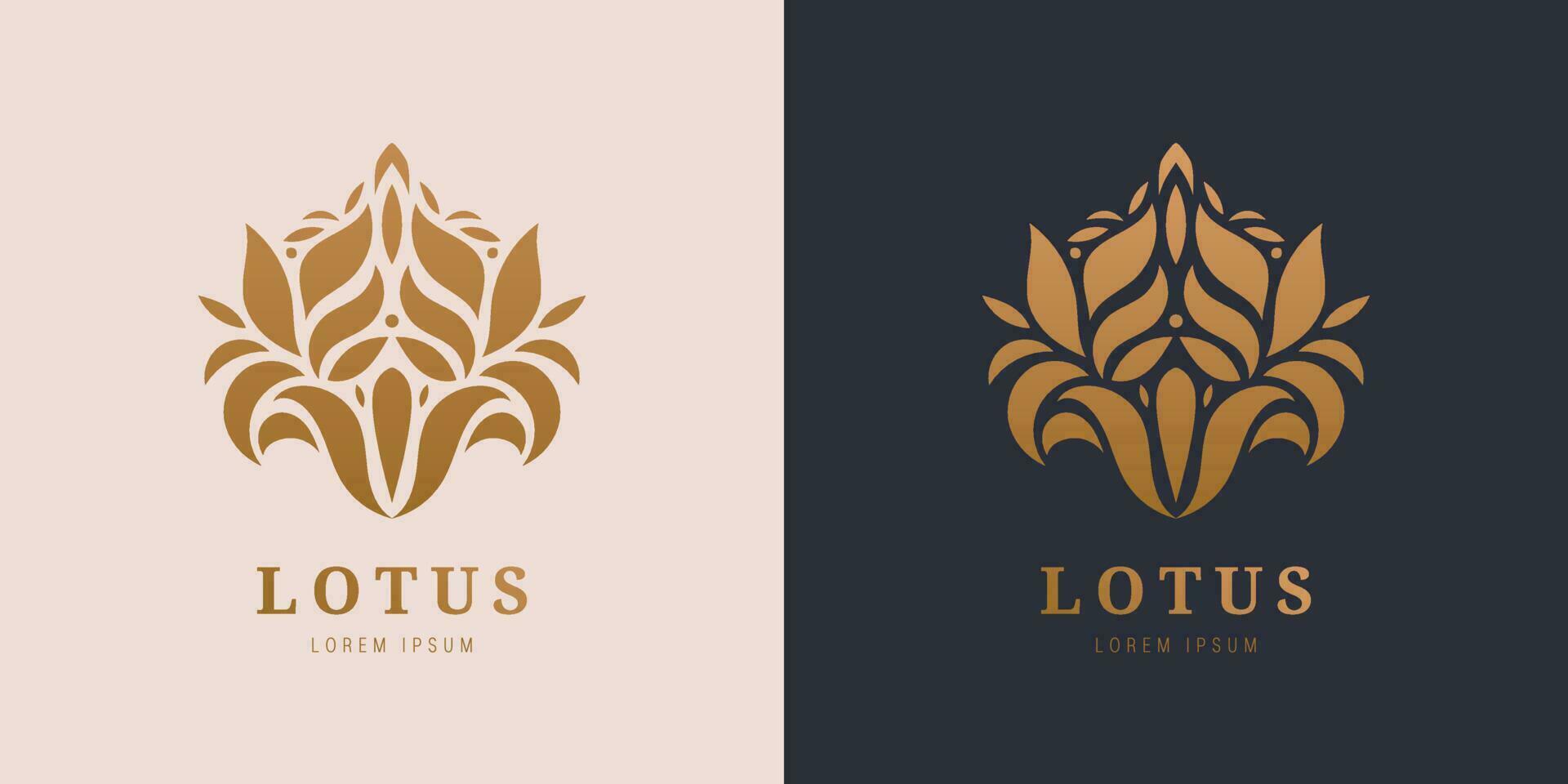 vecteur d'or calme, se détendre lotus logo. abstrait fleur icône silhouette. utilisation pour spa, produits de beauté, massage, yoga, relaxation, etc.