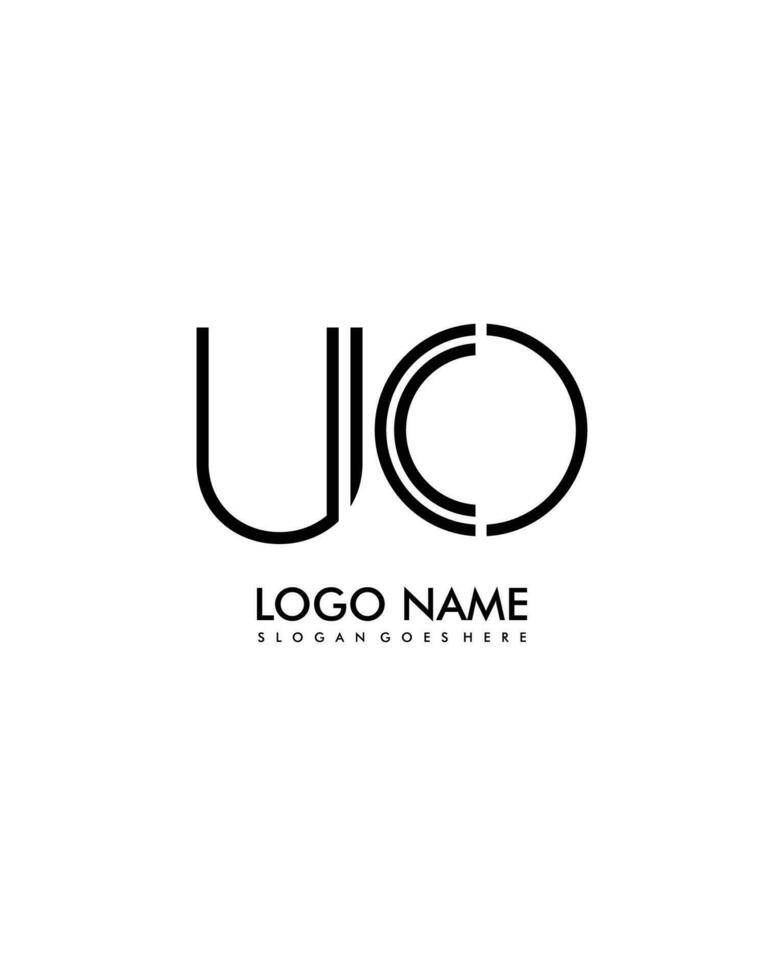 uo initiale minimaliste moderne abstrait logo vecteur